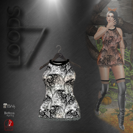 LOODS7 jack-o'-lantern bat dress white  (add)