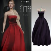 Glitter GRETA Fitmesh gown Aubergine
