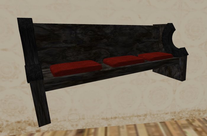 Pew or Bench with sits - black marble