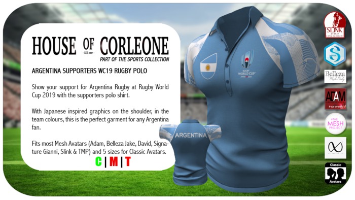 Argentina Supporters WC19 Rugby Polo