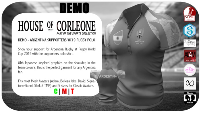 DEMO - Argentina Supporters WC19 Rugby Polo