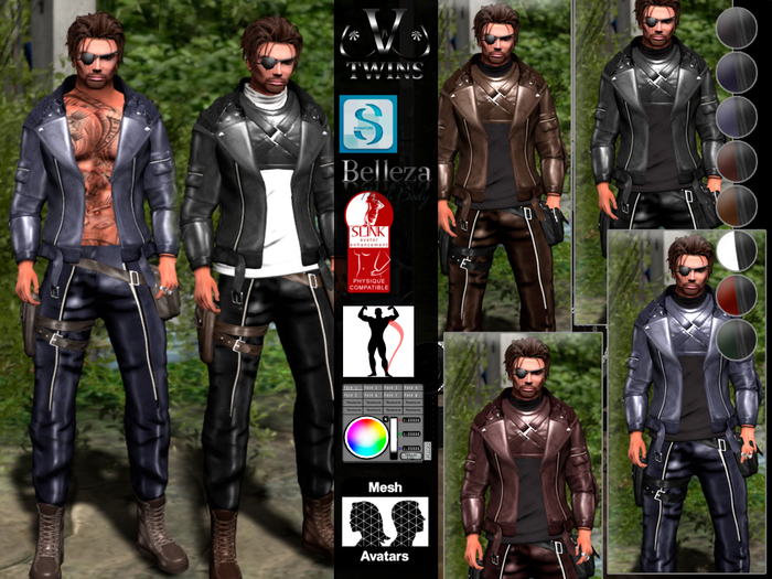 V-Twins Biker Clothes - Privateer Casual Outfit **MESH (Mesh Body Compatible)