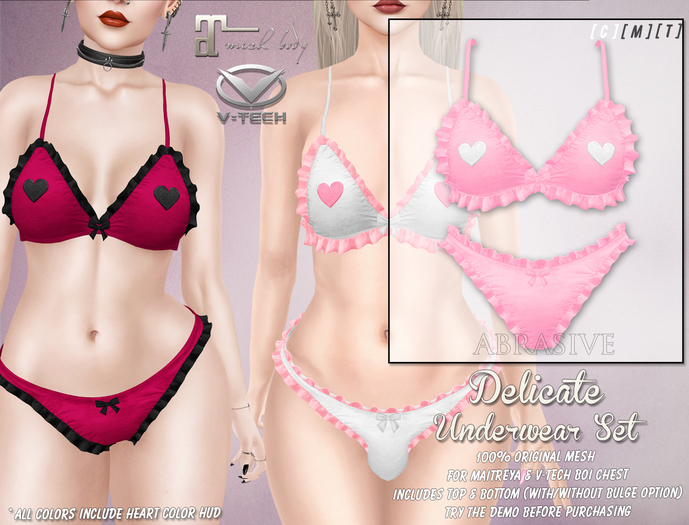 [ abrasive ] Delicate Underwear Set - Blush