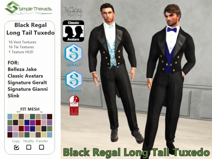 ~Simple Threads~ Black Regal Long Tail Tuxedo