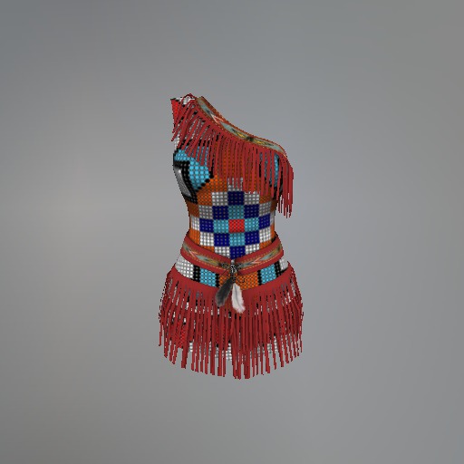 Red Native Beadwork Maitreya Dress box