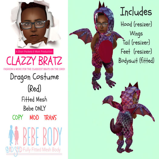 Dragon Outfit - Red/TDBaby