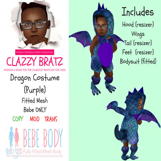 Dragon Outfit - Purple/Bebe