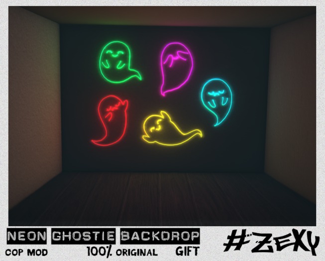 #Zexy - Ghostie Neon Backdrop (ADD)