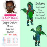 Dragon Outfit - Green/Bebe