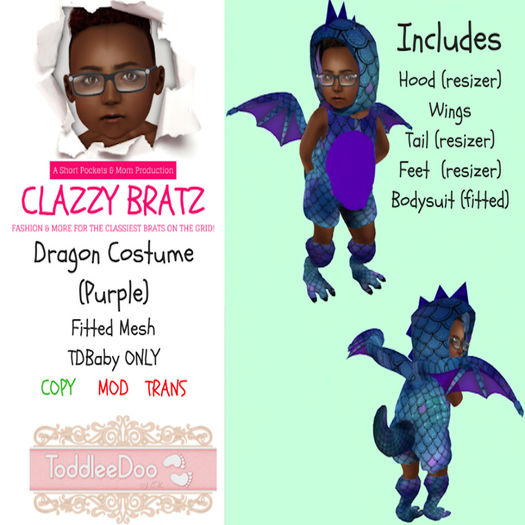 Dragon Outfit - Purple/TDBaby