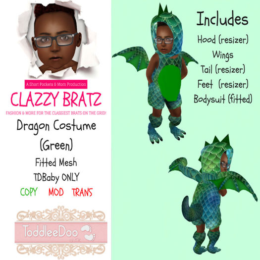 Dragon Outfit - Green/TDBaby