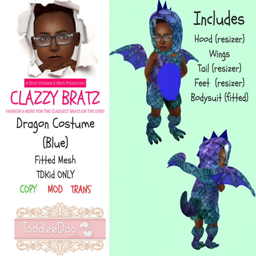Dragon Outfit - Blue/TDKid