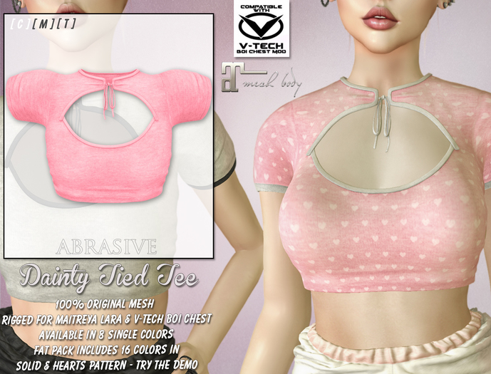 [ abrasive ] Dainty Tied Tee - Rouge