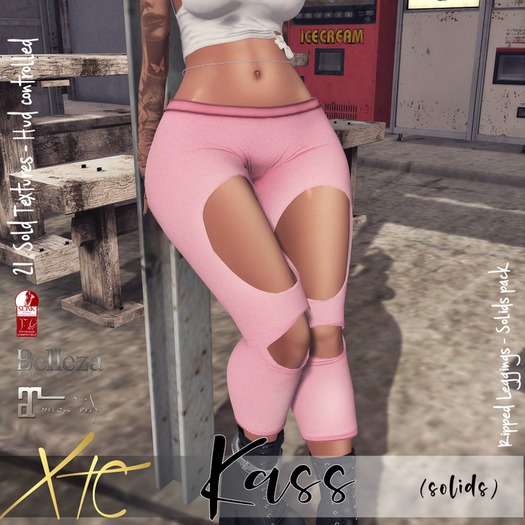 -XTC- Kass Ripped Tights-Solids 