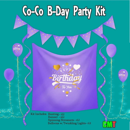 Co-Co B-Day Party Kit - Purple