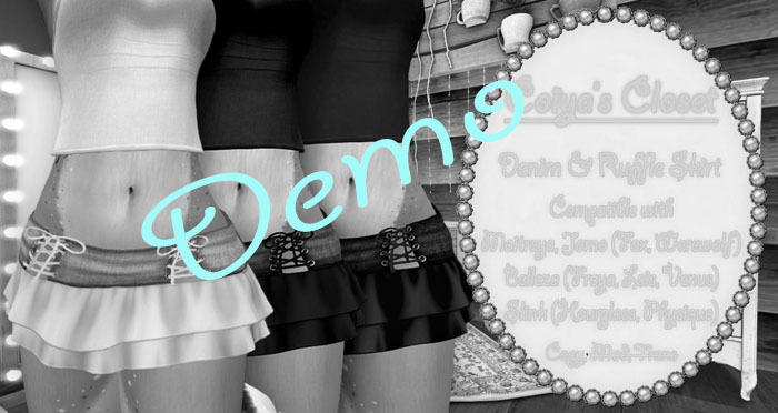 *DEMO* Coiya's CLoset Denim & Ruffle Skirt