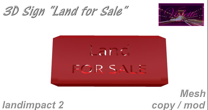 Land for Sale Sign mesh E-BOX