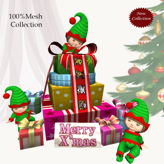 Mesh christmas gift & elf