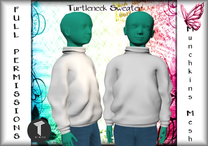 {M} [Full Perm Mesh] Turtleneck Sweater [Tweenster]