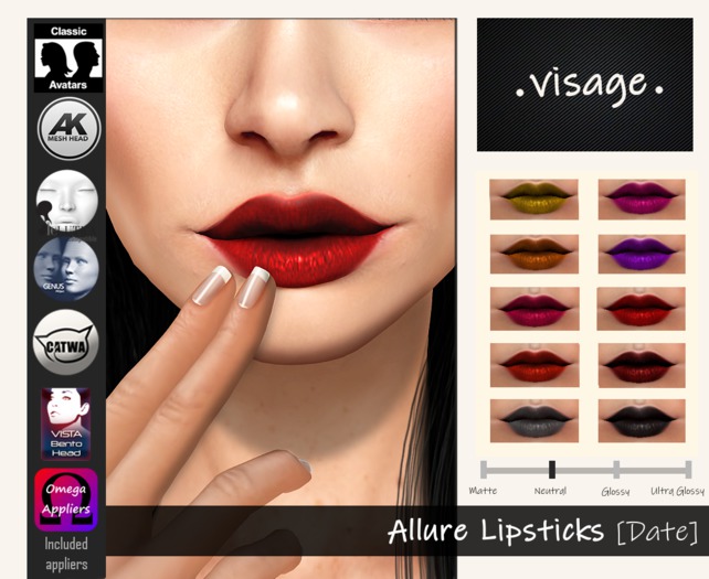 .visage. Allure [Date] Lipsticks