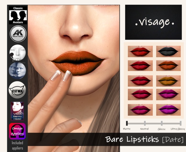 .visage. Bare [Date] Lipsticks