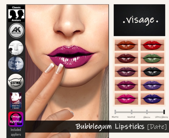 .visage. Bubblegum [Date] Lipsticks