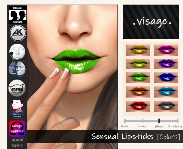 .visage. Sensual [Colors] Lipsticks