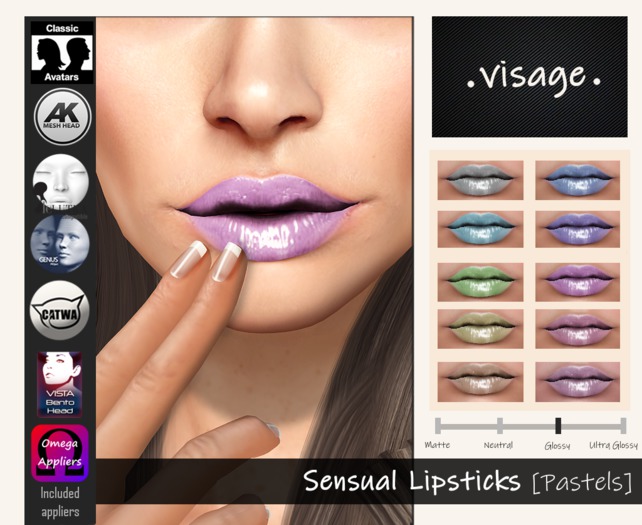 .visage. Sensual [Pastels] Lipsticks