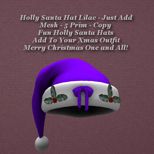 Holly Santa Hat Lilac - Add