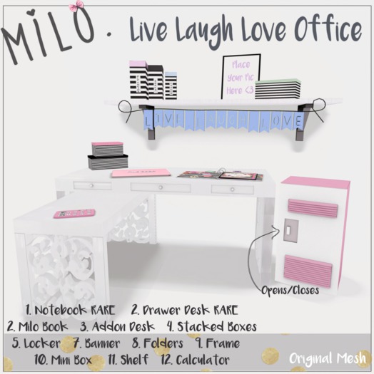 Milo. Live Laugh Love Office Gacha - Notebook RARE