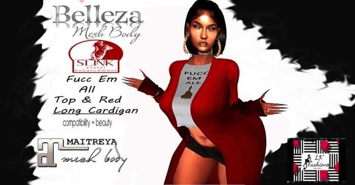  F'EM ALL TOP+red cardigain