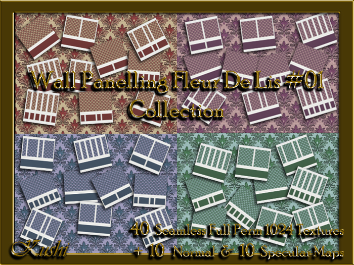 !Kushi! WallPanellingFleurDeLis01COLLEC Textures -WearToUnpack