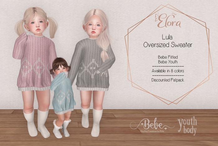 {Elora} Lula Oversized Sweater - Sky