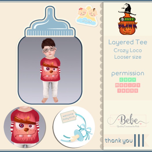 BABY BLINK Layered Tee - Crazy Loco - Looser - BEBE
