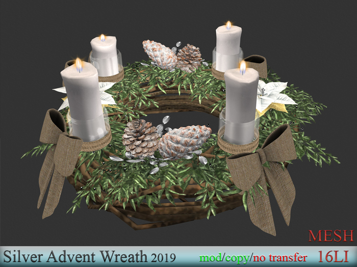 EasyDecor Silver Advent Wreath 2019 BOX