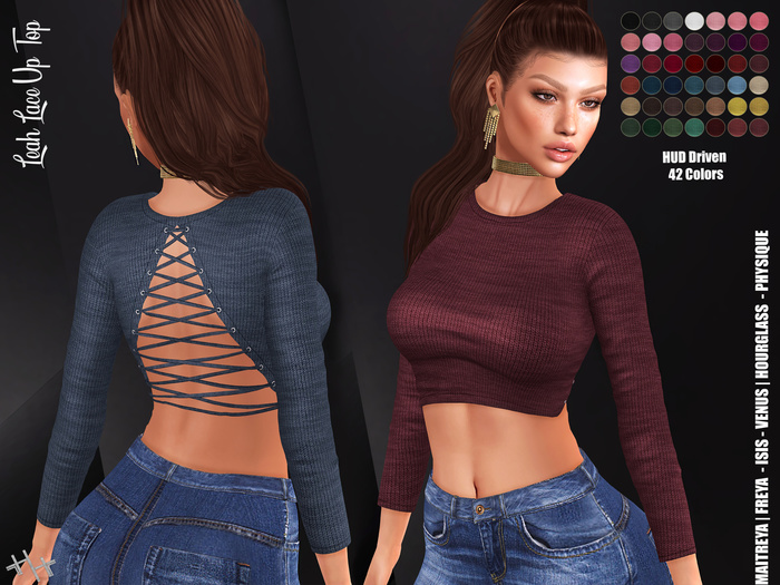 [hh] Leah Lace Up Top