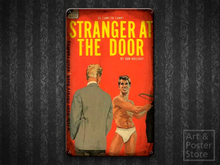 STRANGER AT THE DOOR Rusty Retro Metal Sign | Gay Pulp Poster