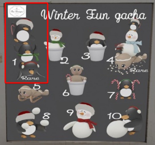 Bee designs Winter Fun gacha 1 RARE