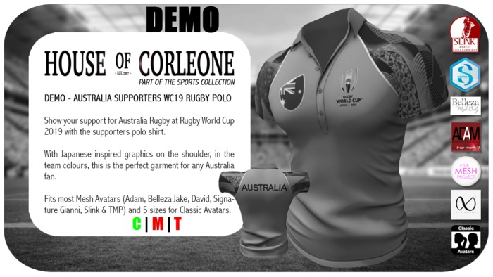 DEMO - Australia Supporters WC19 Rugby Polo