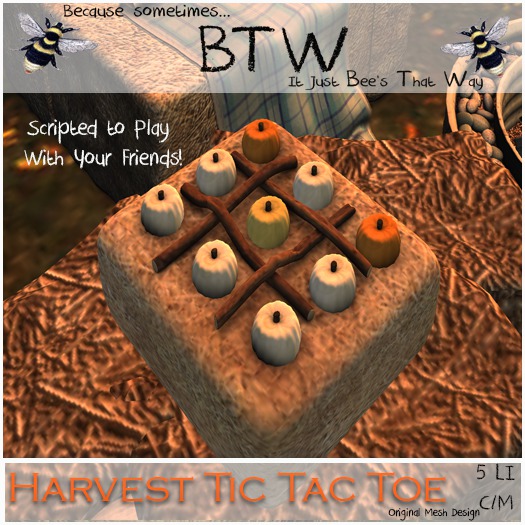 BTW Harvest Tic Tac Toe (ADD ME)