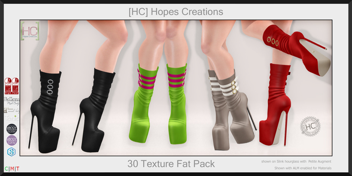 [HC] Cacia Calf Boot Fat Pack for Slink, Belleza, Maitreya, eBody, Signature & Tonic