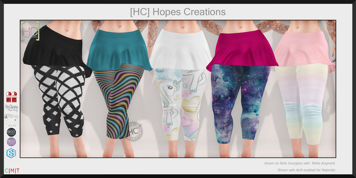 [HC] Cacia Skirt & Leggings Fat Pack for Slink, Belleza, Maitreya, eBody, Signature & Tonic