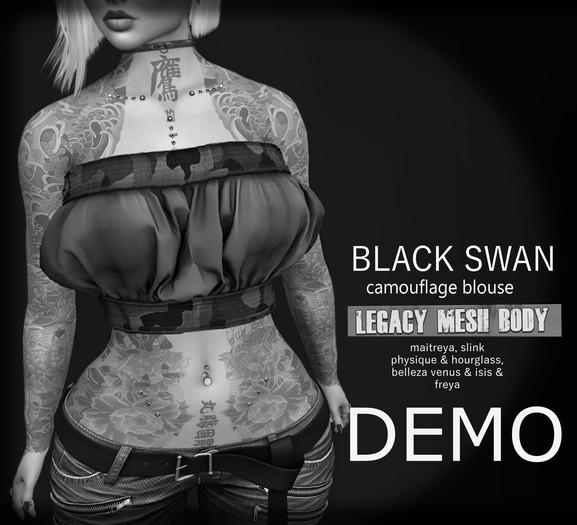! Black Swan ! camouflage blouse demo