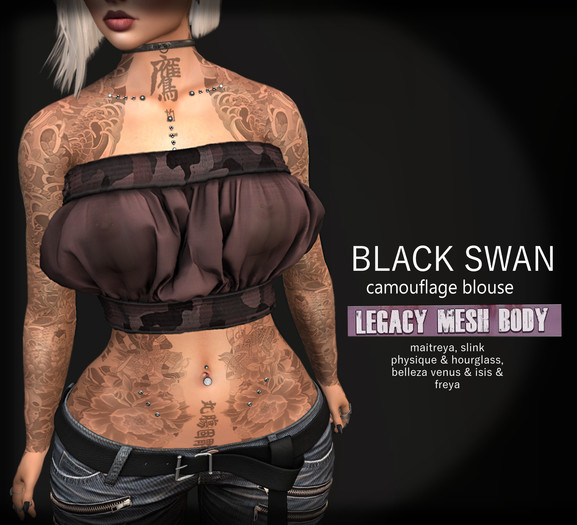 ! Black Swan ! camouflage blouse - brown