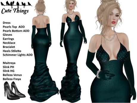 Second Life Marketplace - [CT] Pretty Woman Outfit - Jade - Maitreya