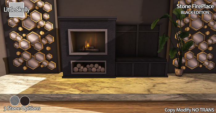 [LS] BLACK FIREPLACE PG / COUCH / NOOK