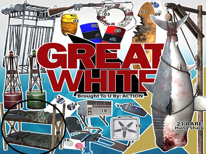 12 Action Great White - Bunkbed Green