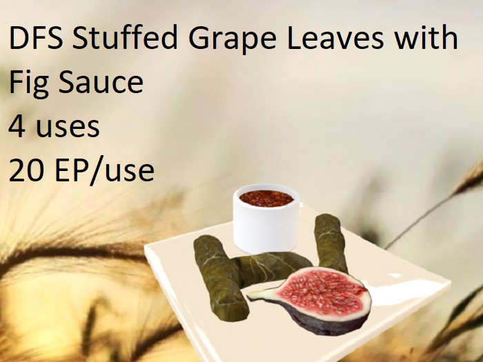 DFS Stuffed Grape Leaves with Fig Sauce