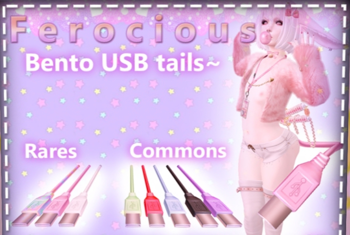 -Ferocious- USB Bento Tail Pink RARE