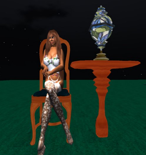 Antique Lamp & Chair